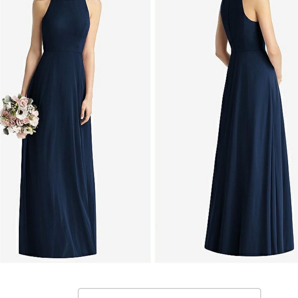Elegant Navy Blue Dessy Group Dress